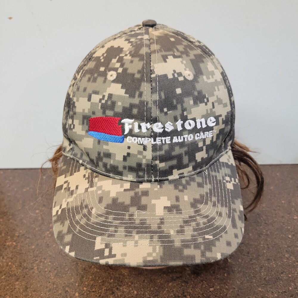 Firestone COMPLETE AUTO CARE Baseball Cap Mens Brown Camo Nissun Adjustable Hat
